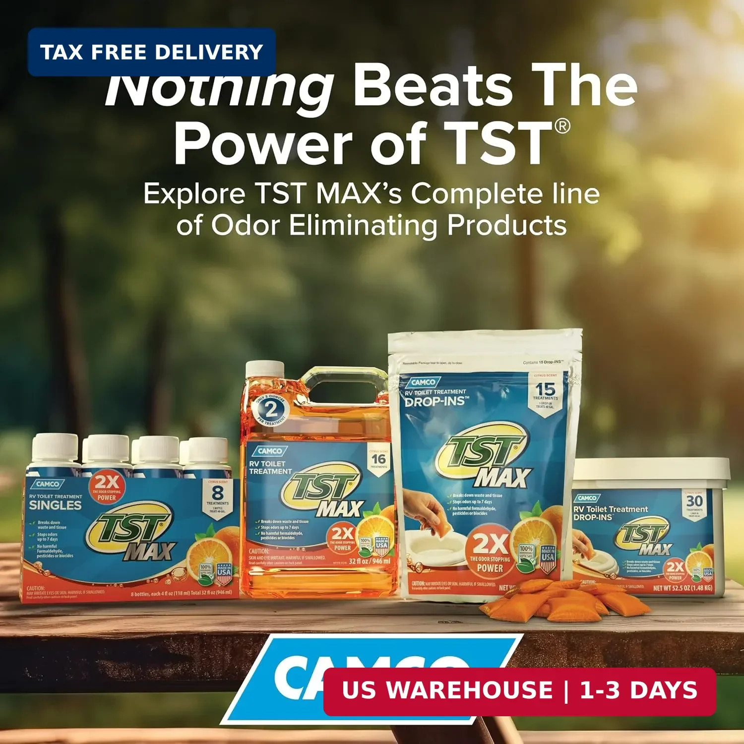 Camco TST MAX RV Toilet Treatment – Formaldehyde Free – Breaks Down Waste And Ti