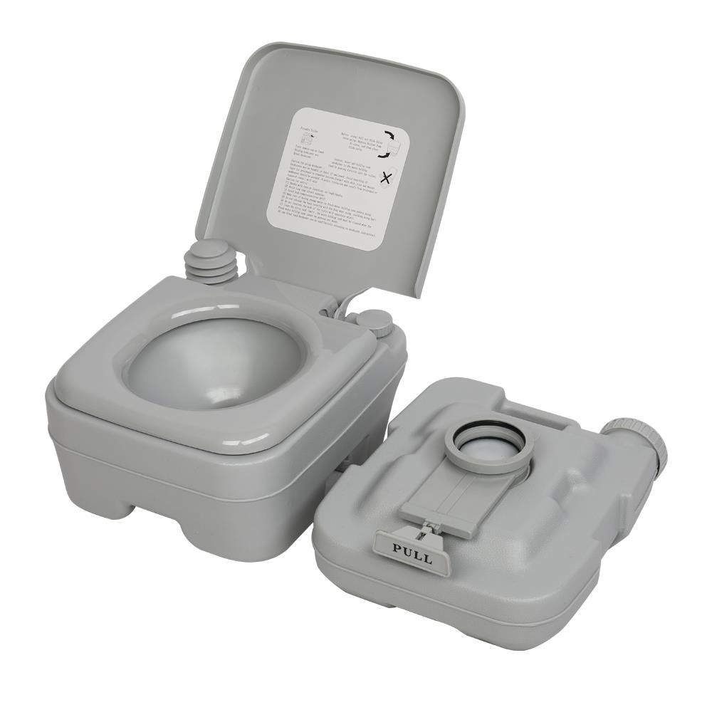 Portable Toilet 2.6 Gallon 10L Camping Toilet Travel Commode Potty with Lid Gray