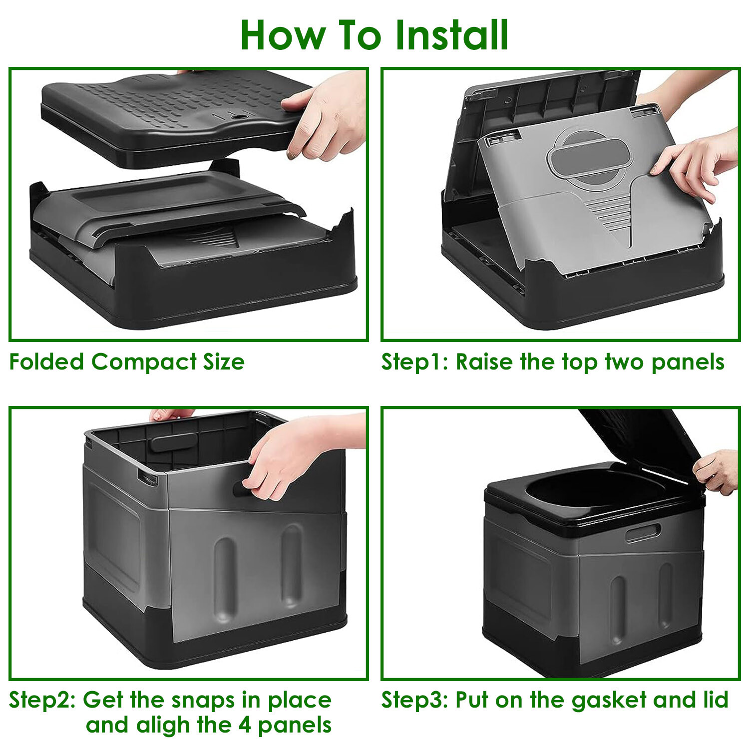 Portable Toilet Camping Toilet w/ 5.3 Gallons Toilet Trash Bags Outdoor Travel