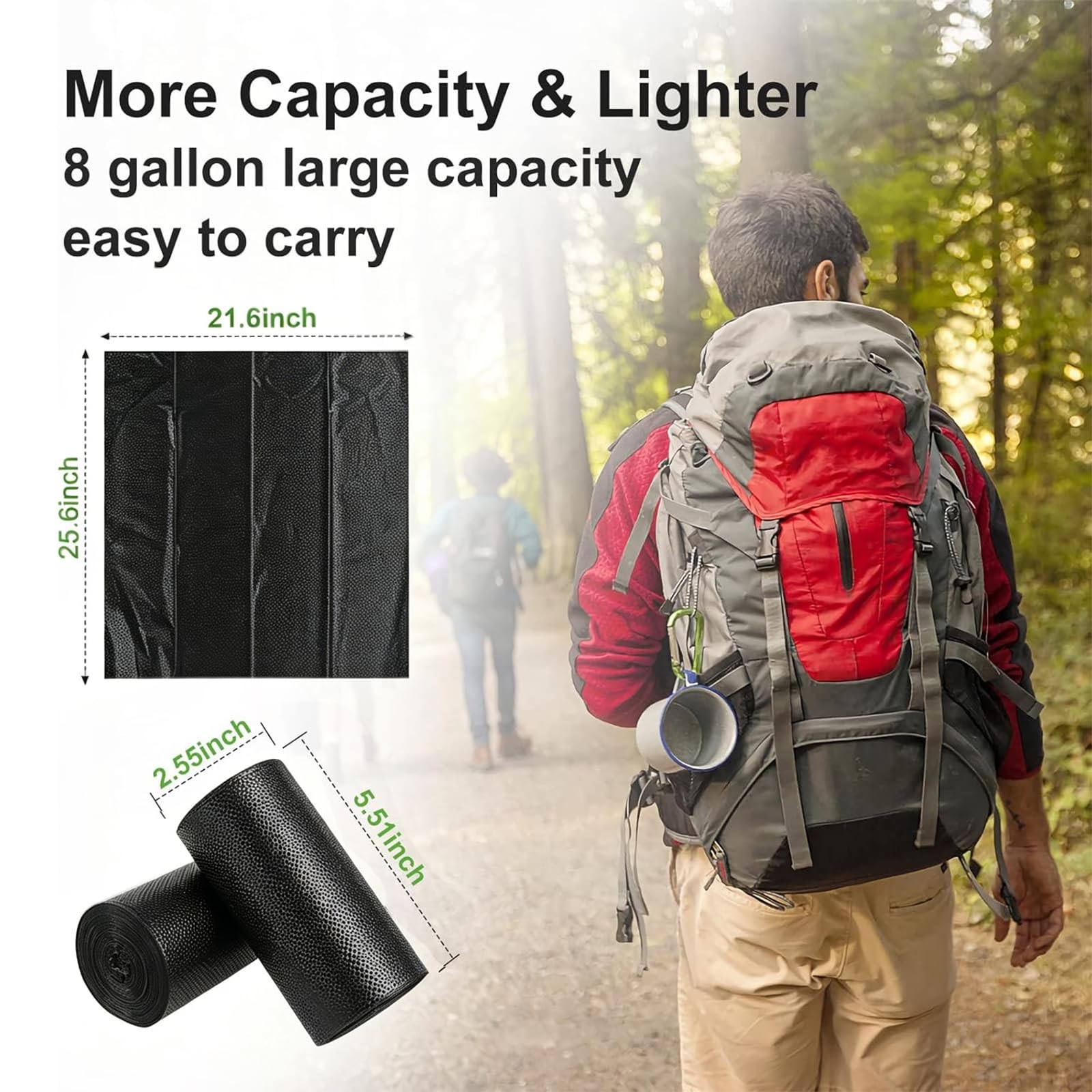 80 Portable Toilet Bags, Camping, for 5-8 Gallon Bucket Toilet Seat, for Outd…