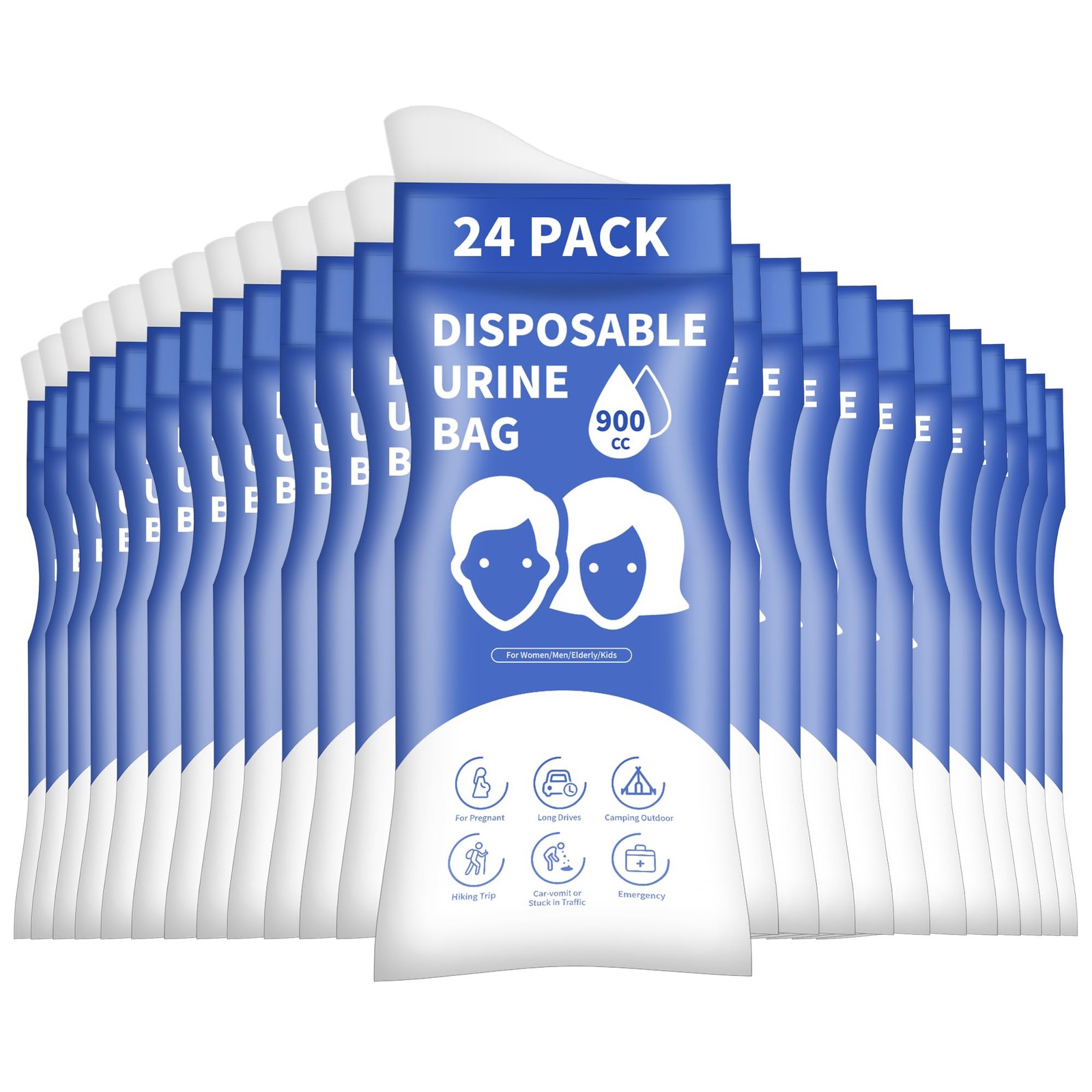 Disposable Urine Bags, 24 PCS Pee Bags for Travel for Women & Men, 900ML Port…