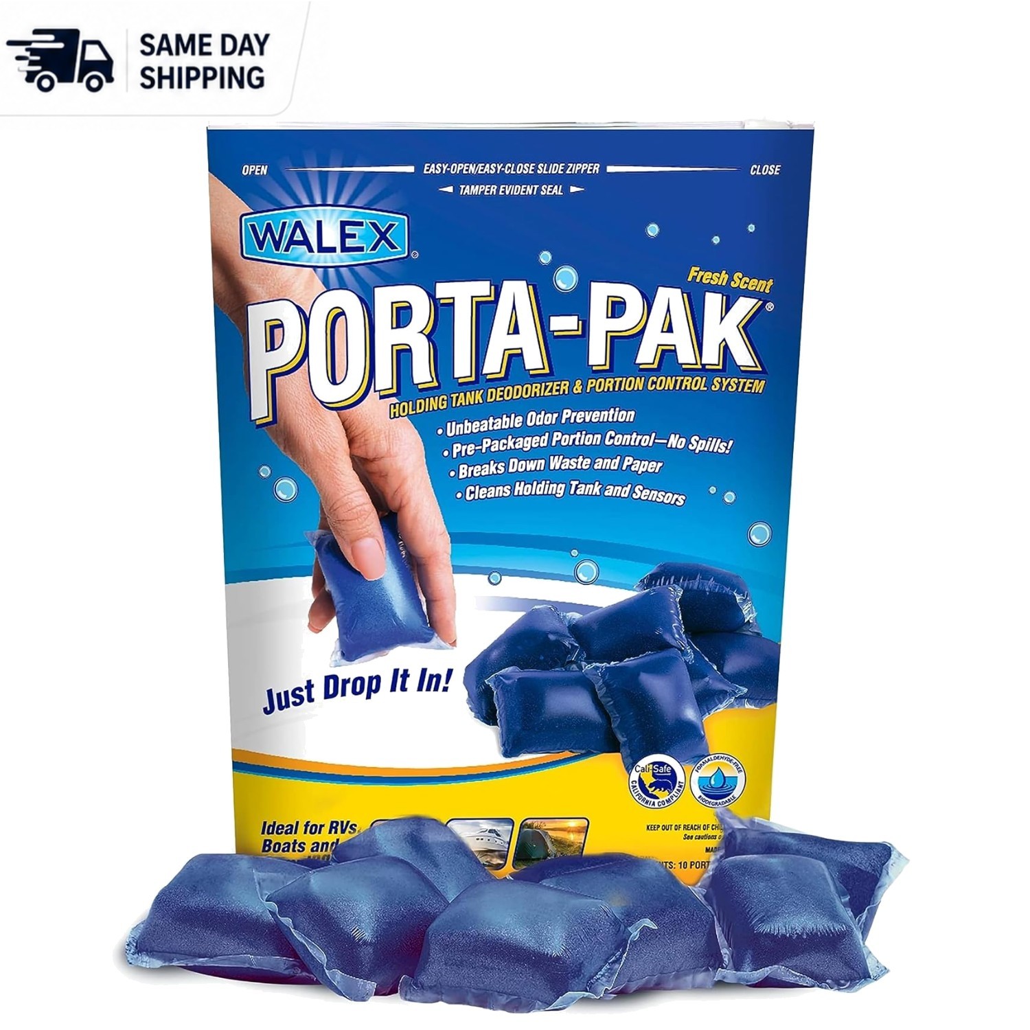 Porta-Pak 10-Pack Holding Tank Deodorizer – Eliminate Odors & Waste Effortlessly