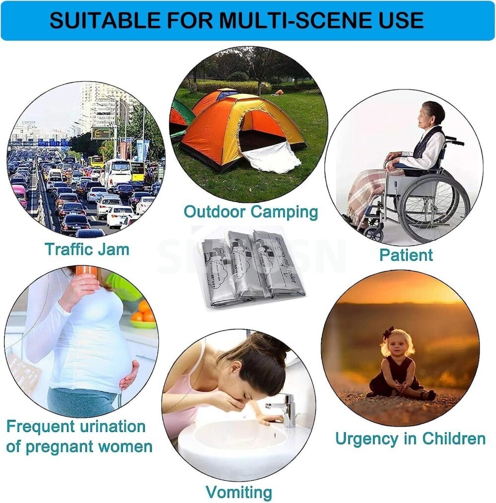 1/8/12/20Pcs Disposable Urinal Bags Camping Pee Bags Unisex Urine Bag Vomit Bag