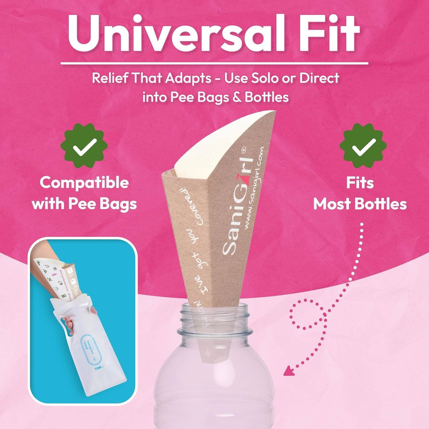 Ergonomic Discreet Pee Funnels for Women – 20 Count Leak-Proof Disposable Pack