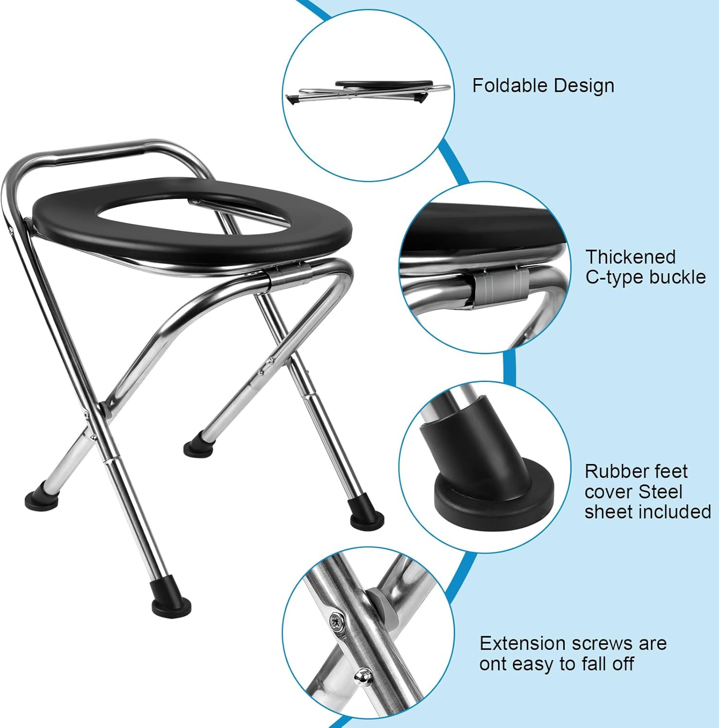 Portable Toilet for Camping, Portable Toilet Seat, Portable Toilet Travel, Stain