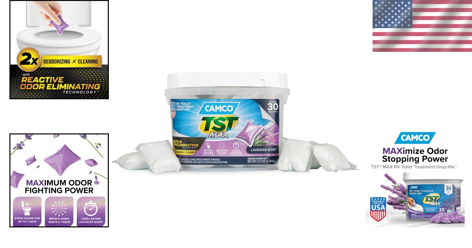 TST MAX RV Toilet Treatment Drop-INs – Lavender Scent – 30-pack