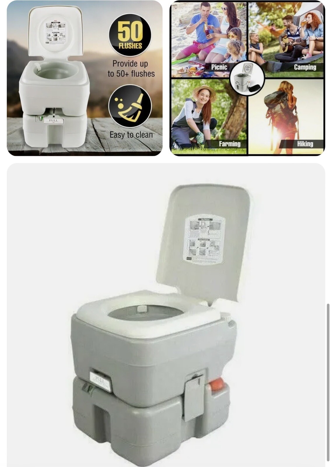 Serene-Life SLCATL320 Portable Toilet – Outdoor & Travel Toilet, 5.3 Gal.