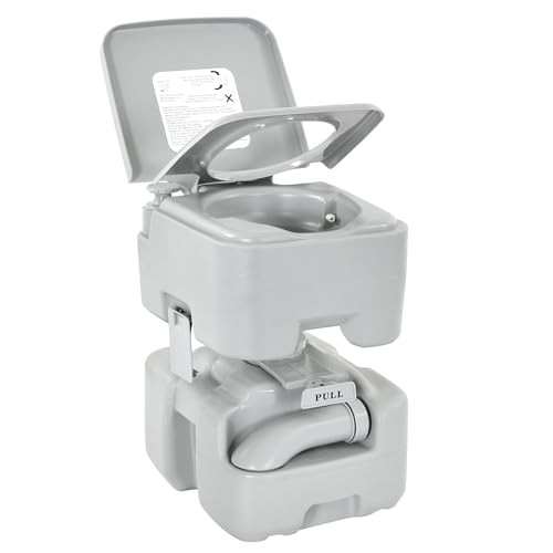 YITAMOTOR Portable Toilet for Camping, RV Toilet 5.28 Gal Handle Pump+ Wheels
