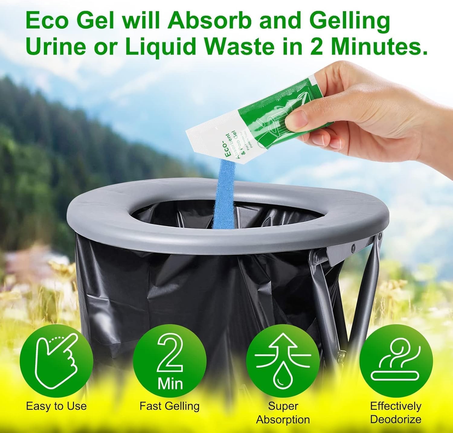 25Pack Poo Powder for Portable Toilet, Camping Toilet Chemicals Degradable Ab…