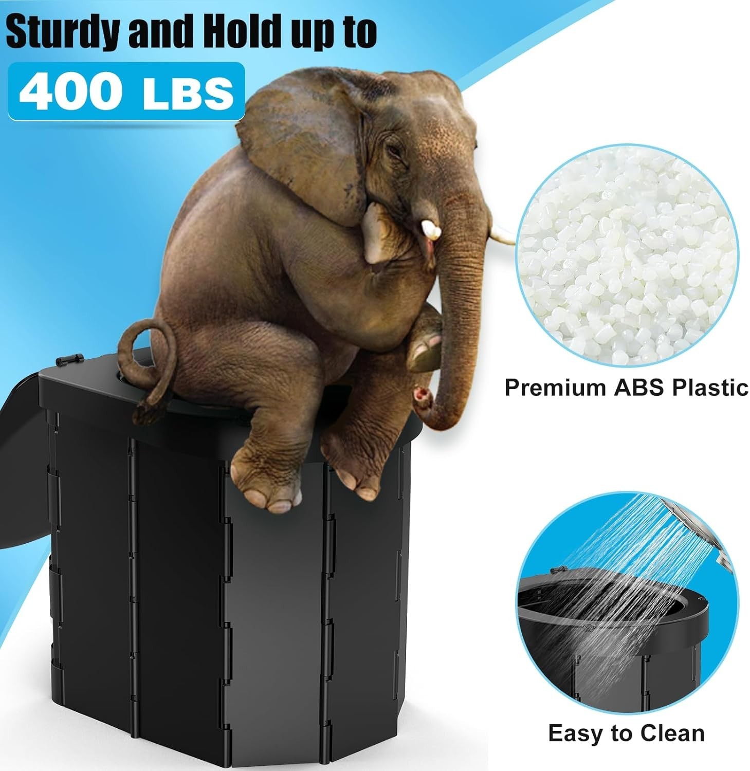 Portable Camping Toilet with Retractable Holder – Waterproof & Compact