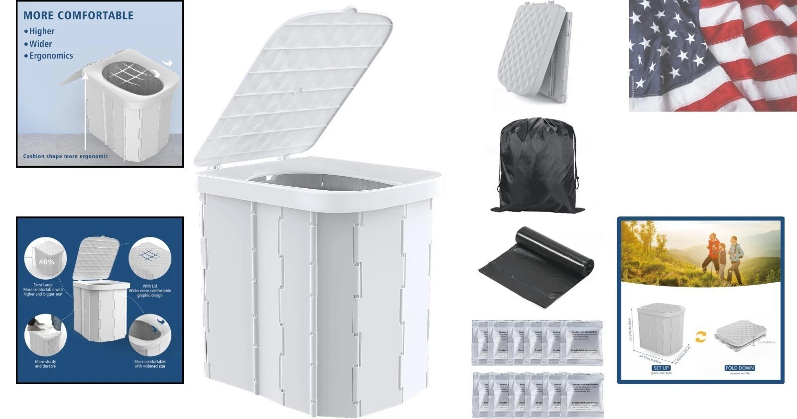 Lightweight Travel Potty with Lid – Perfect for Camping, Hiking & Road Trips