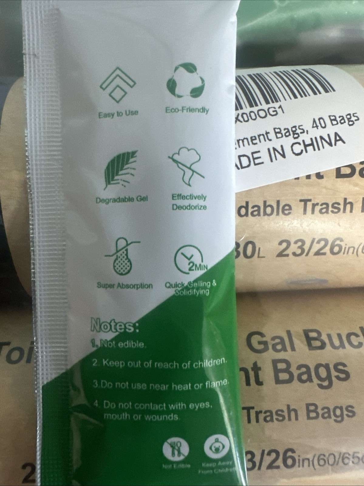 40 Camping Toilet Bags With 25 Eco Absorbent Gel Set Toilet Powder