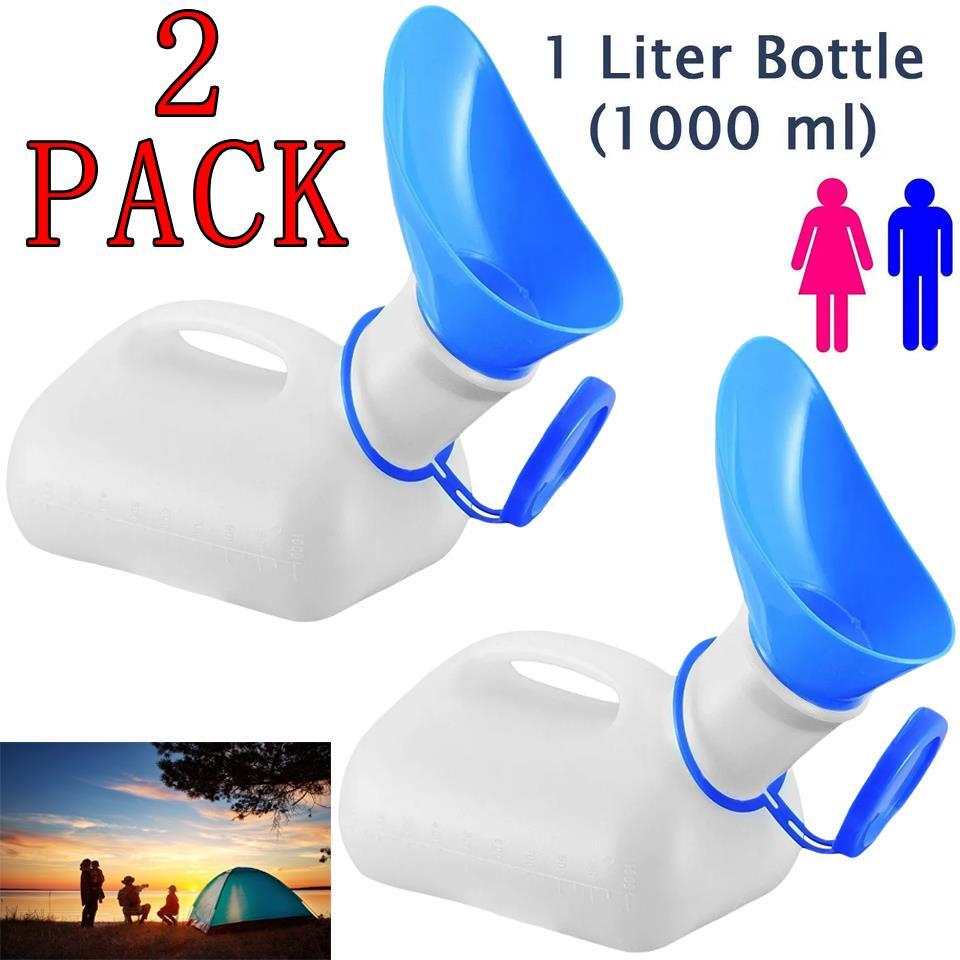 2X Unisex Urine Bottle Portable Urinal Female Male Toilet Camping Men Travel Pee