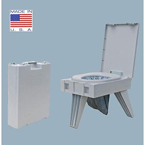 Portable Camping Toilet – Complete Kit for Camping, Hunting, Fishing – 3 Bonus K