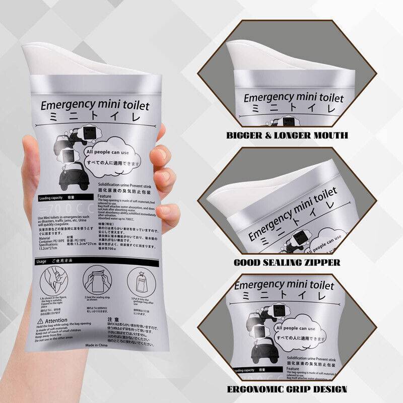 20x Unisex Disposable Emergency Portable Urine Bags Car Urine Bag 700ml Toilet
