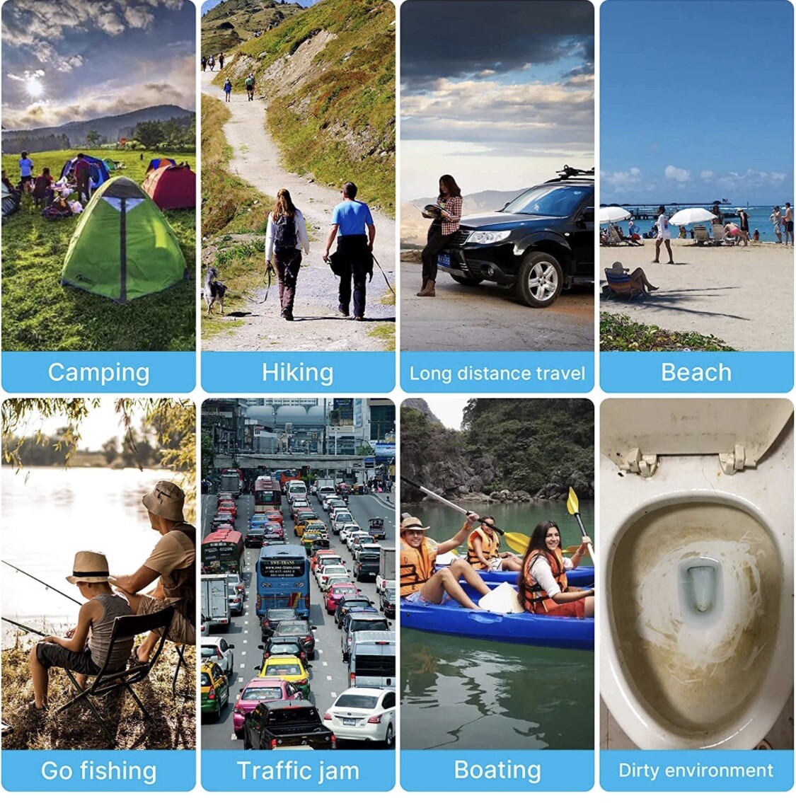 PORTABLE FOLDING TOILET, Camping, Fishing, Hiking, Hunting