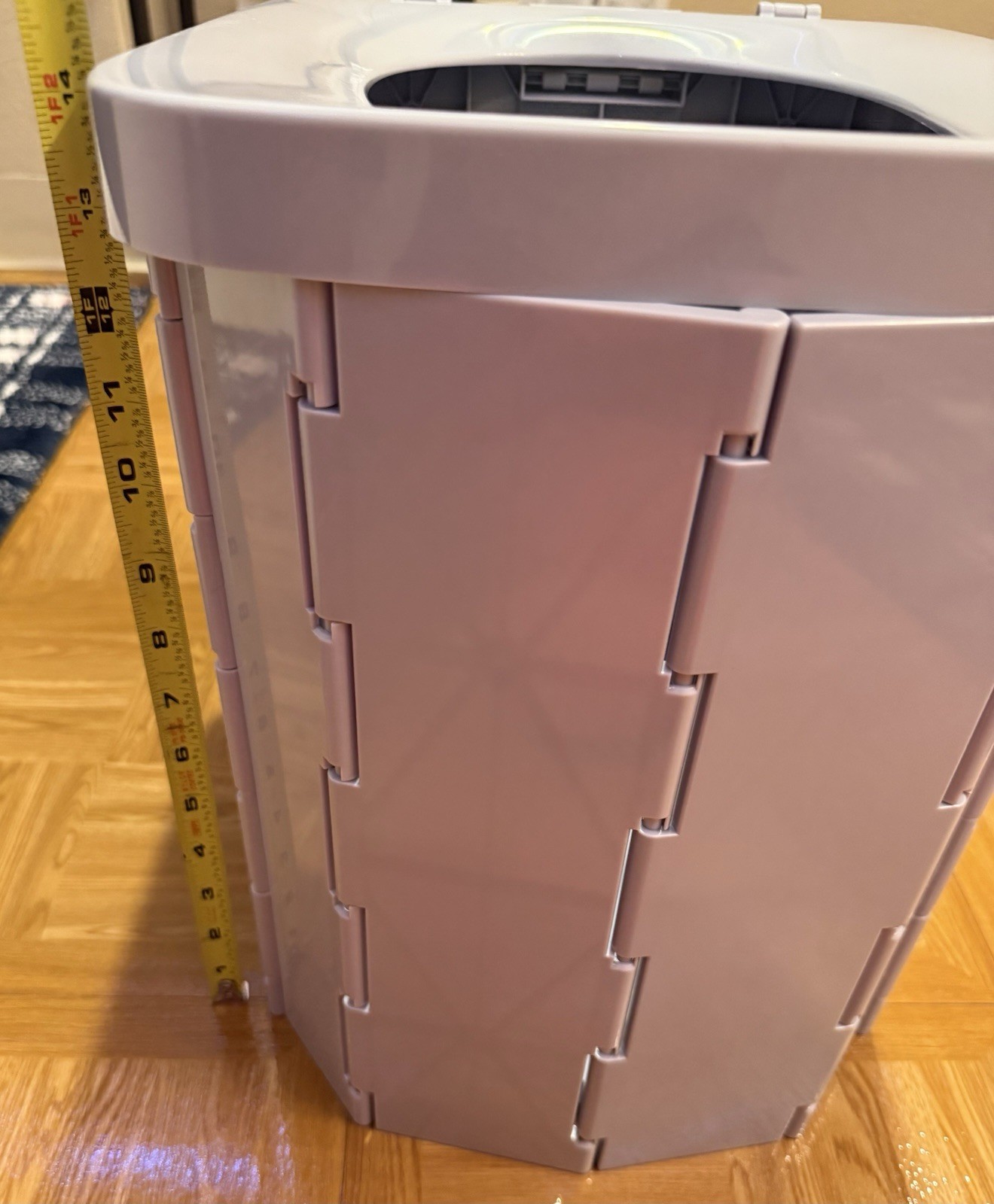 Foldable Portable Camping Toilet, Plastic White/Gray, Rectangular 14x14x11