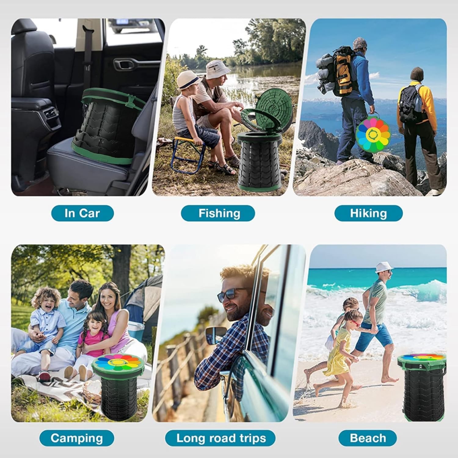 Foldable Camping Toilet, Mobile Toilet with Carry Bag and 7 Rubbish Bags, Carry…