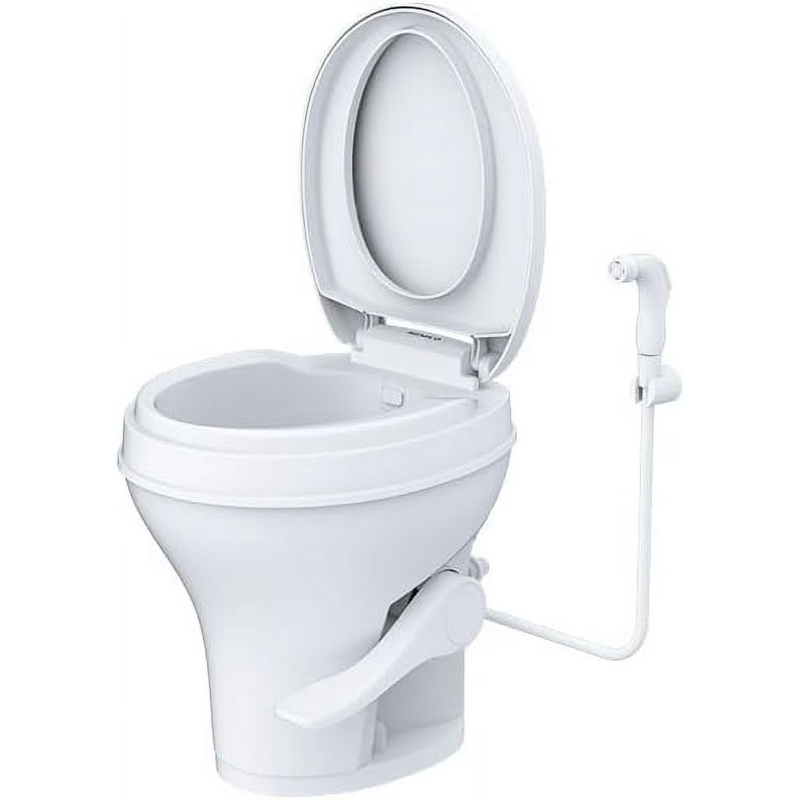 Residential Height Camper/Rv Toilet with Sprayer Attachment, 18.5” Standard Heig