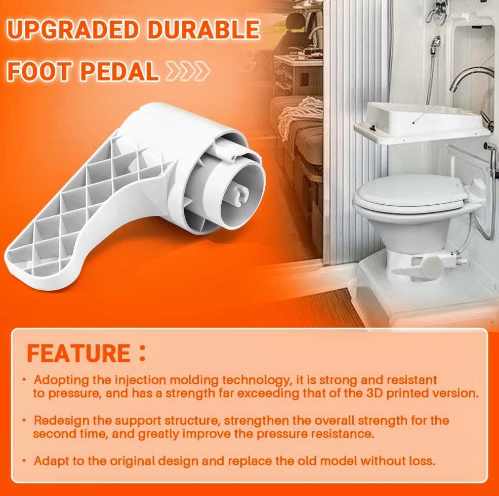 New Upgraded RV Toilet Foot Pedal Dometic 300/310/320/321 RV Toilet Flush Pedal