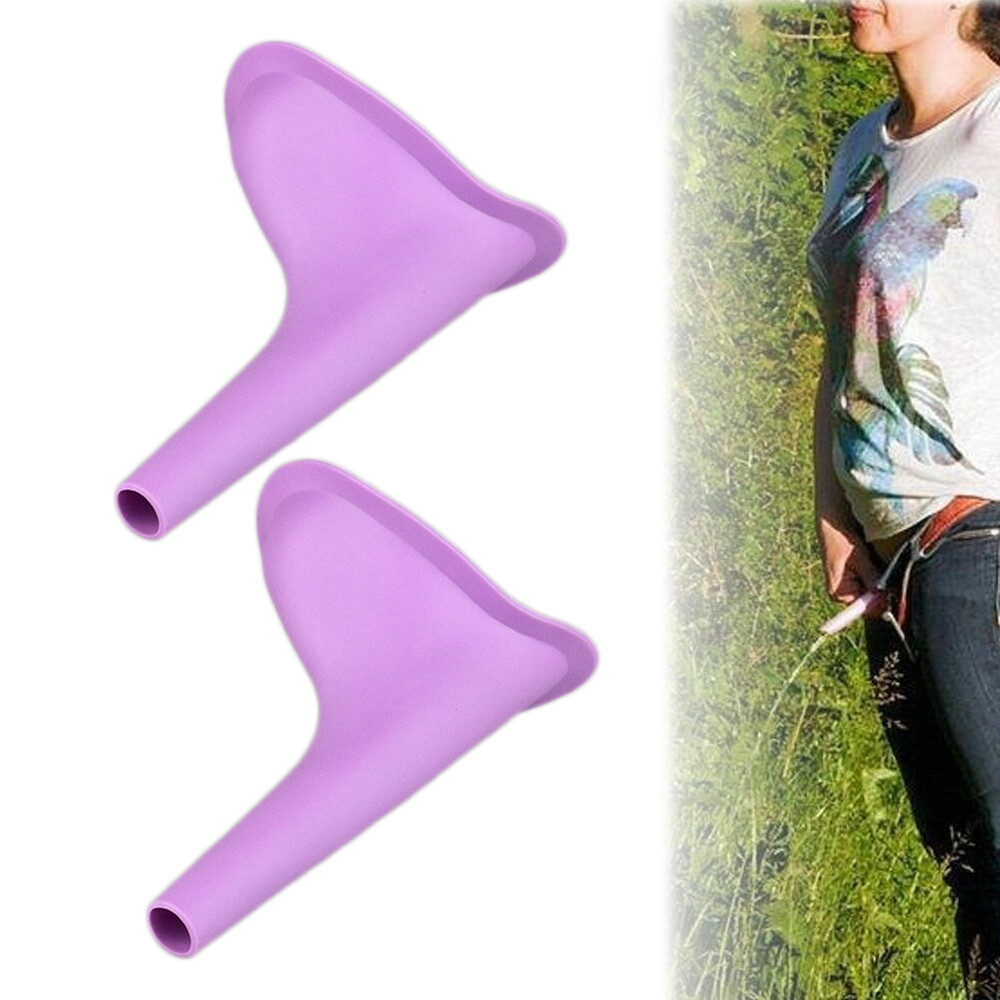 2Pcs Female Urinating Device Ladies Woman Urinal Soft Silicon Travel Funnel