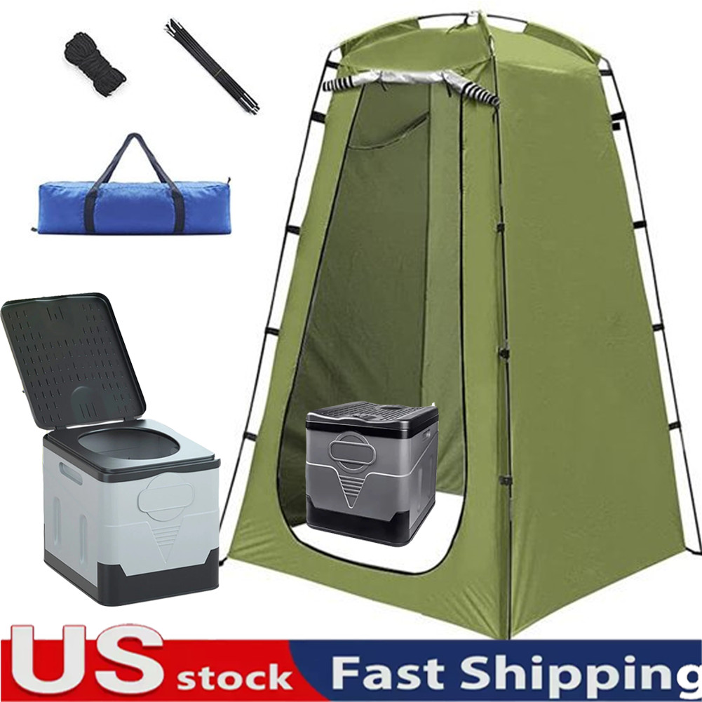 Portable Toilet and Privacy Tent for Adults, Pop Up Potty Tents Outdoors Toilet