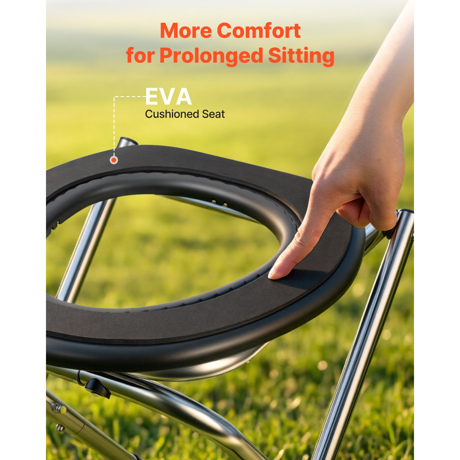 Uimoso Portable Folding Toilet Chair 350 lbs Capacity for Camping and Travel