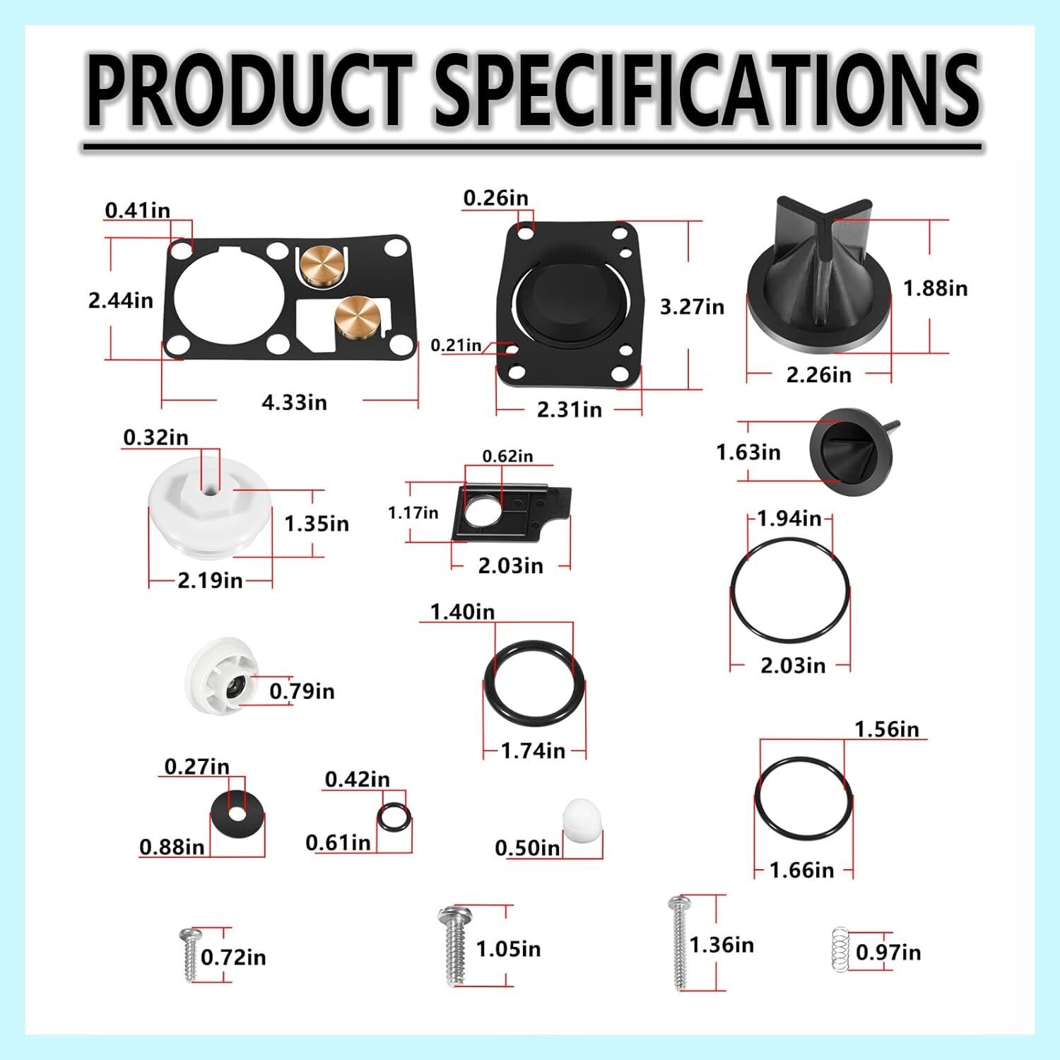 Replace Jabsco 29045-2000 Twist N Lock Marine Manual Toilet Service Kit 98-07
