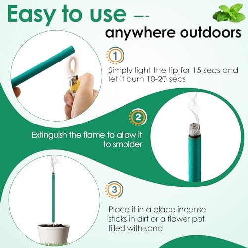 Pcs Citronella Incense Sticks, Green Citronella Sticks for Outside Made 36