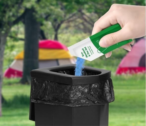 Portable Toilet Bags Poo Gel Set, 8 Gallon Heavy Duty Leak-Proof Compostable …