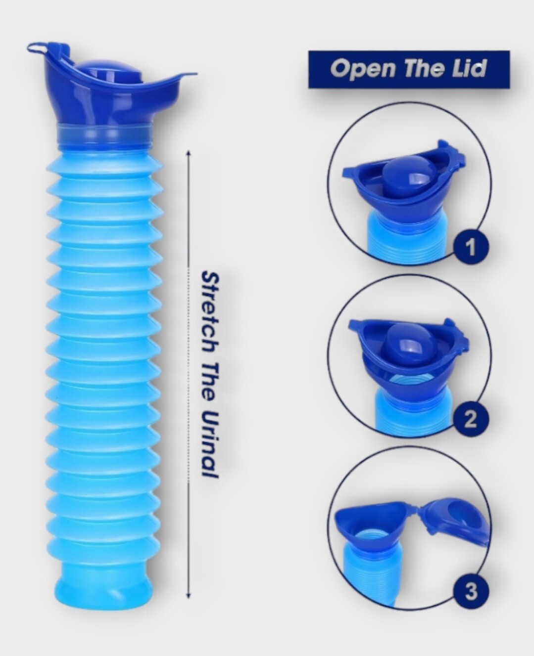 Emergency Urinal 750 Ml,Portable Mini Travel Shrinkable Mobile Toilet