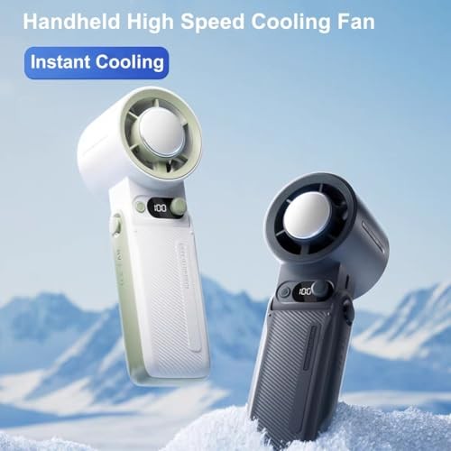 Portable Handheld Fan with Instant Ice-Cooling Technology, 199 Adjustable White