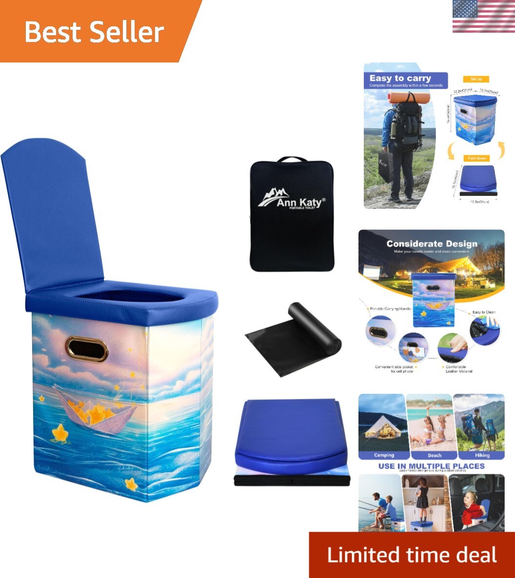 XL Portable Folding Toilet for Adults – Perfect Comfort for Camping & Travel