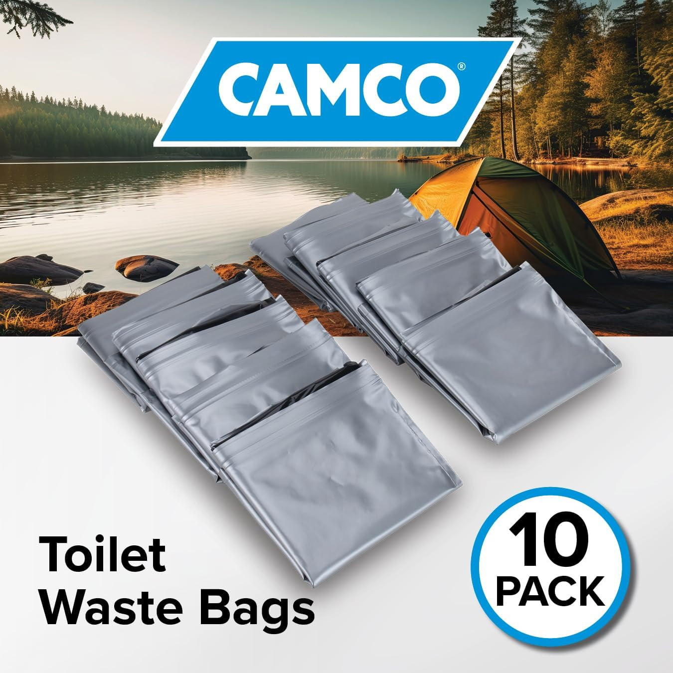 Toilet Waste Bags – Features a Biodegradable Powder & Leak Proof Double Bag Desi