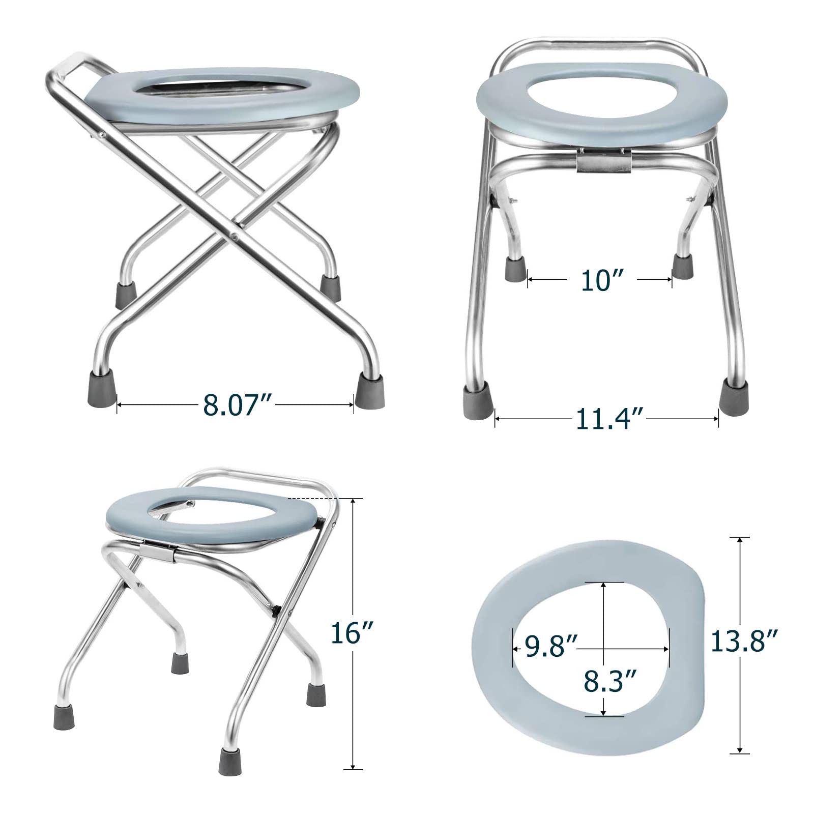 Portable Toilet For Camping 400lbs Weight Capacity Portable Camping Toilet Foldi