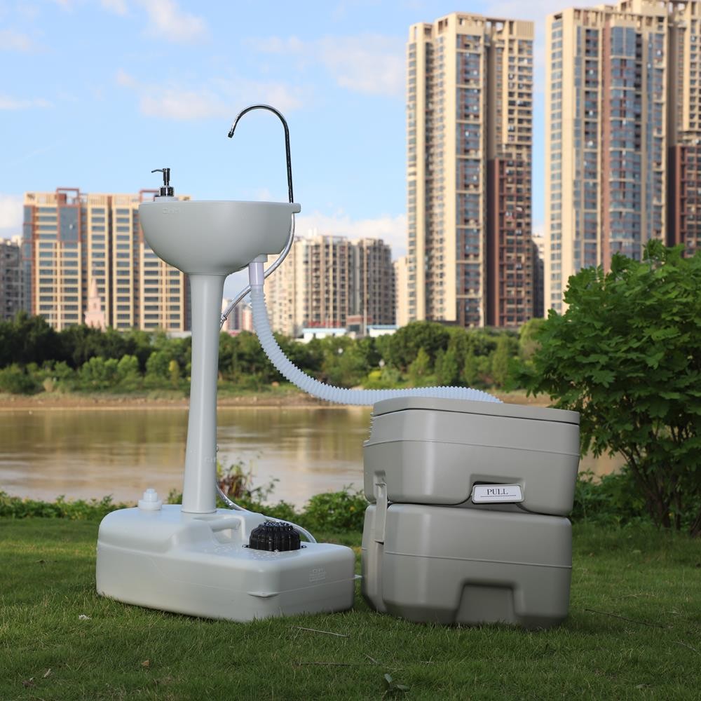 Removable Camping Sink Wash Basin, Portable Flush Toilet Vehicle Party Outdoor