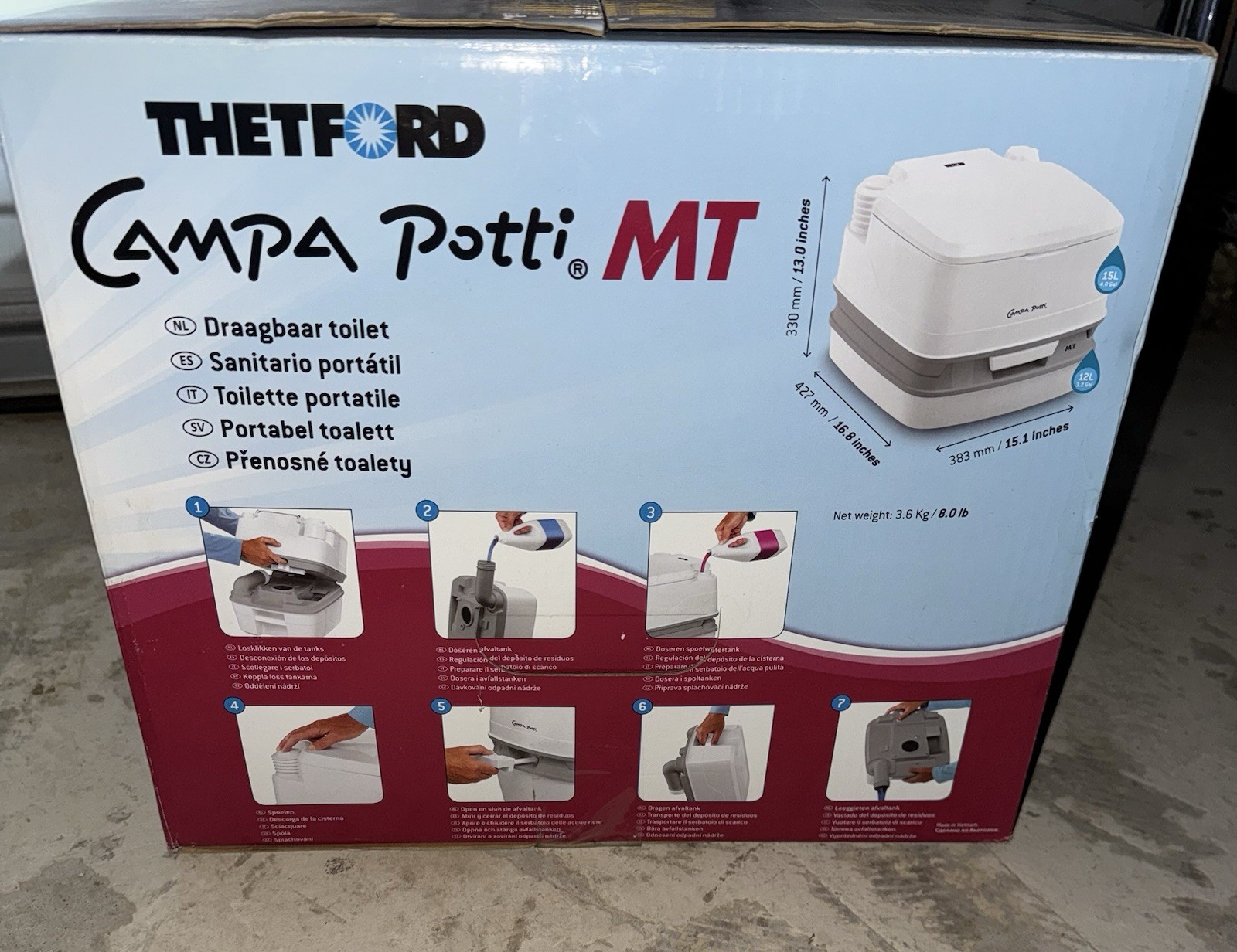 Thetford CAMPA POTTI MT Portable Toilet 92874 Fast Free Shipping