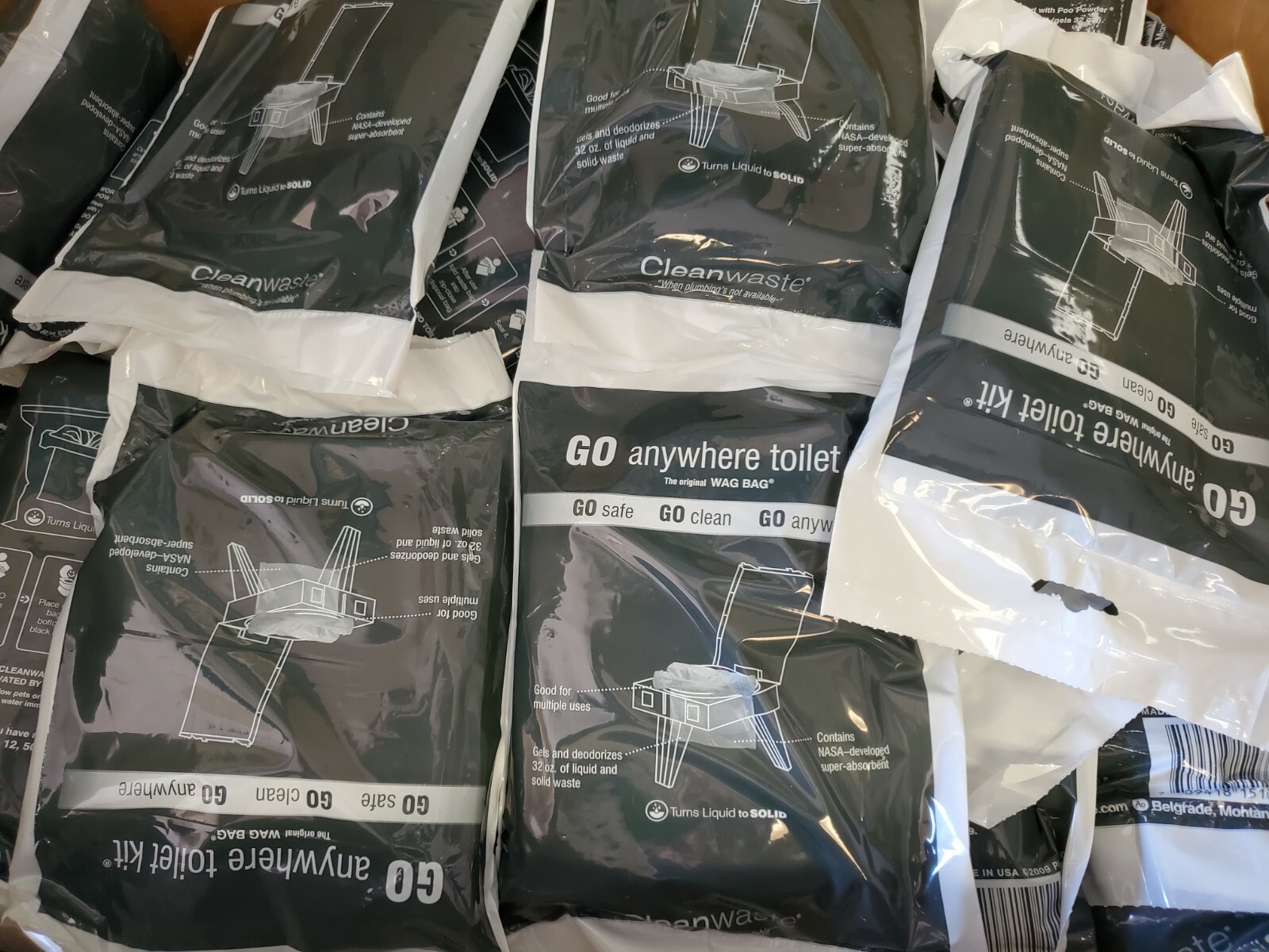 Cleanwaste Go Anywhere Toilet Kit (Pack Of 100) – Camping, WAG BAG