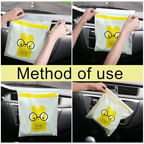 120pcs Car Trash Bag, Stick-on Disposable Trash Bag | Leakproof Vomit Bags