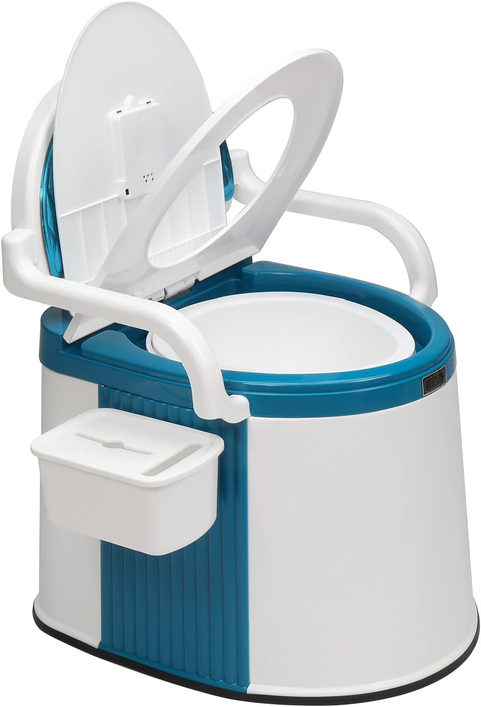 Portable Toilet | Back & Handrail Design Commode with 5 Gallon Bucket Inner
