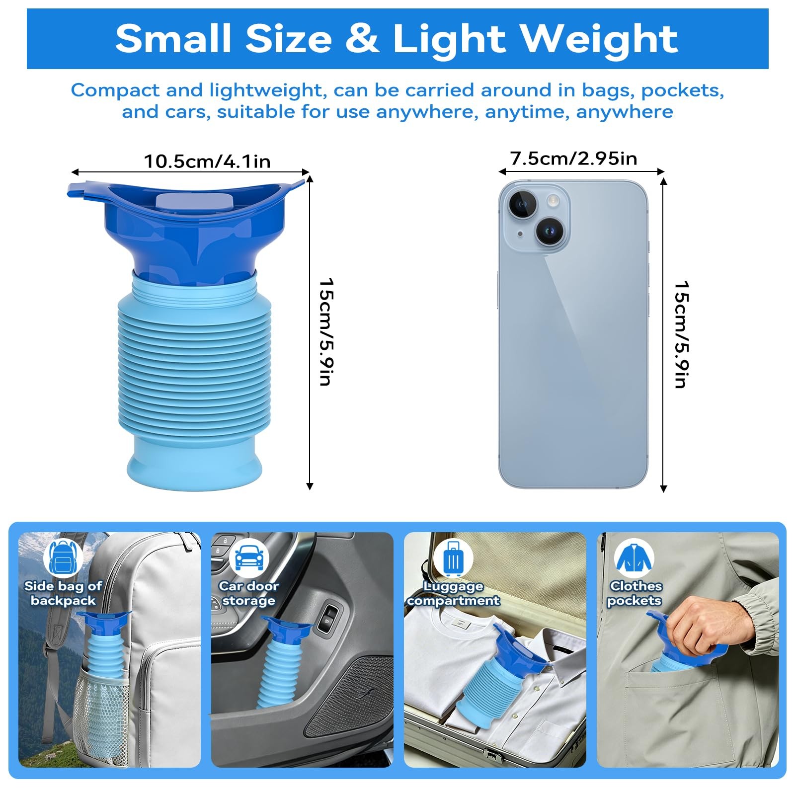 Portable Urinal Emergency Pee Bottle 750ml Foldable Mobile Toilet Car Camping