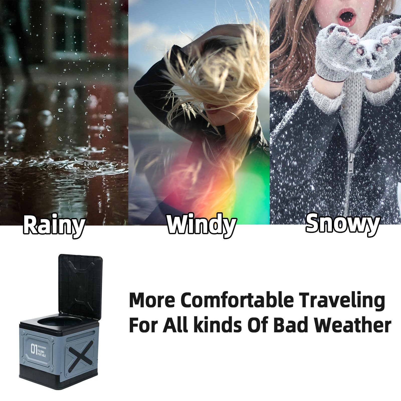 Multifunctional Foldable Portable Car Toilet Lightweight Outdoor Camping & Tr…