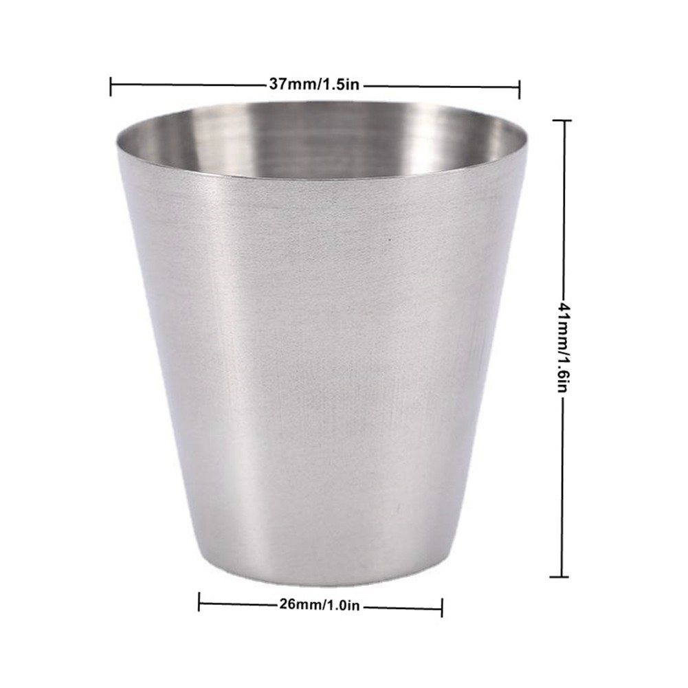 Stainless Steel Cup Set for Camping 30ml Pack of 4 with Leather Storage Case