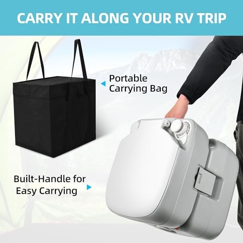 Portable Toilet 5.8 Gallon, Camping Porta Potty with 5.8gal-premium Gray