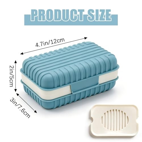 3Pcs Travel Bar Soap Holder, Portable Leakproof Soap Dish Container with Lid