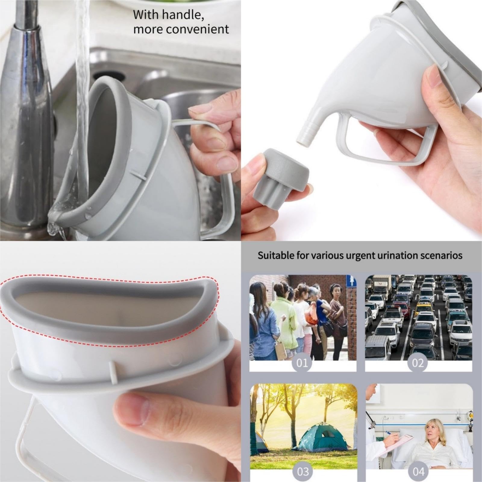 Portable Urination Device, Unisex Travel Emergency Toilet with Tube and Handl…