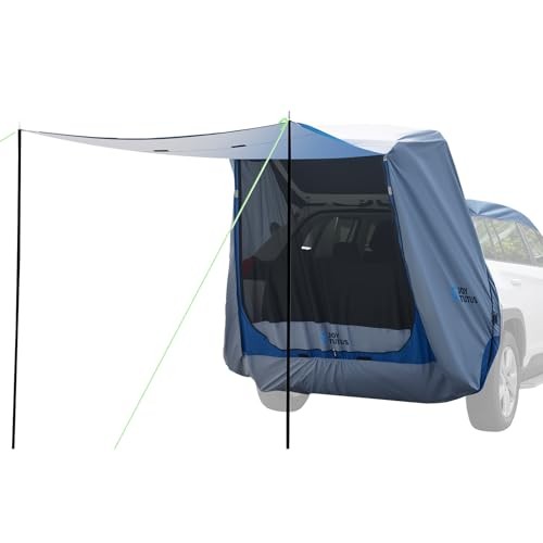 SUV Tailgate Tent with Big Awning, Water Resistant SUV Medium Grey Blue