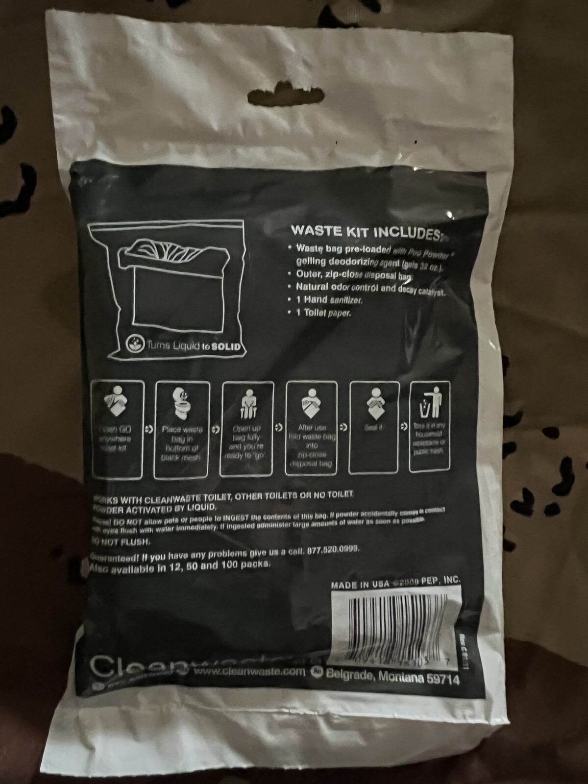 Cleanwaste Go Anywhere Toilet Kit (Pack Of 20) – Camping, Military WAG BAG