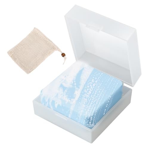 Travel Soap Case, Holder Container with Draining Pad & Lid, Fits Bars 1PCS