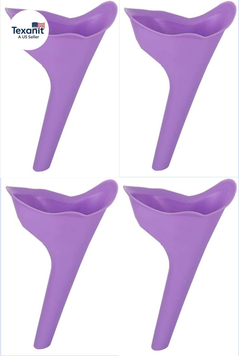 4 PCS Portable Reusable Women’S Outdoor Standing Pee Silicone Funnel, for Outdoo